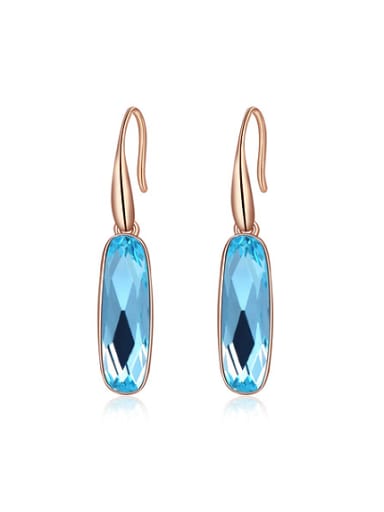 Blue Oval Shaped Austria Crystal Stud Earrings
