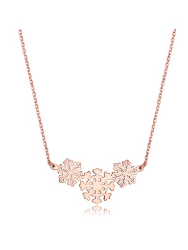 Europe And The United States Steel Anti Allergy Rose Gold Snow Short Necklace