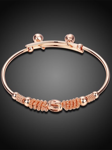Exquisite Rose Gold Plated Geometric Shaped Bell Bangle