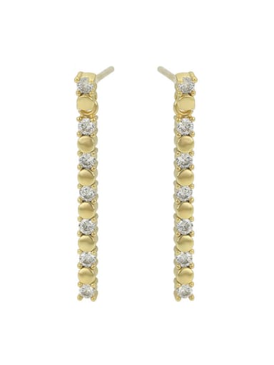 Copper Alloy 18K Gold Plated Fashion Zircon Drop threader earring
