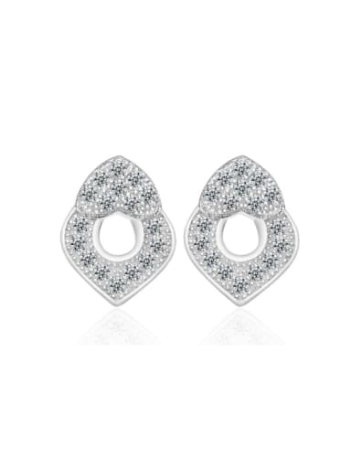 Hollow Geometric Fashion Zircons Stud Earrings