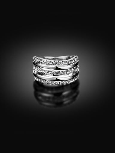 Three Layer Design Austria Crystal Alloy Ring