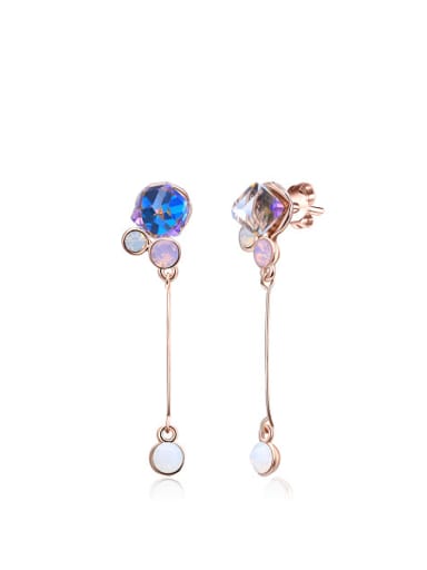 Colorful Geometric Shaped Glass Stone Drop Earrings