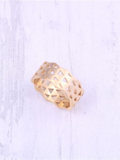 Titanium With Gold Plated Simplistic Geometric Band Rings