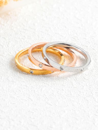 Stainless Steel With Classic tricolor gold Rings