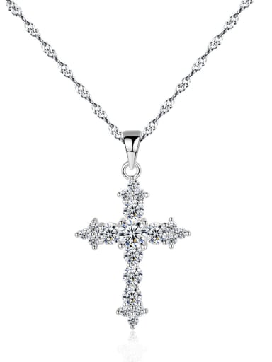 925 Sterling Silver With Cubic Zirconia Personality Cross Necklaces