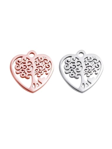 Stainless Steel With Silver Plated Personality Heart Charms