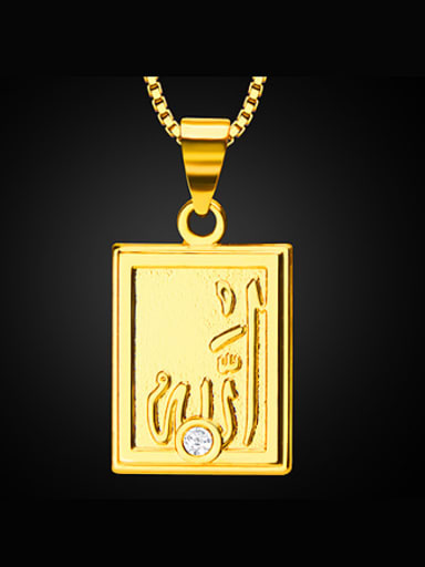 18K Rectangle Colorfast Pendant