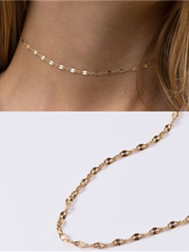 Titanium With Gold Plated Simplistic Short clavicle Necklaces