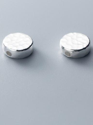 custom 999 Fine Silver With Platinum Plated Simplistic Smooth  Round Beads