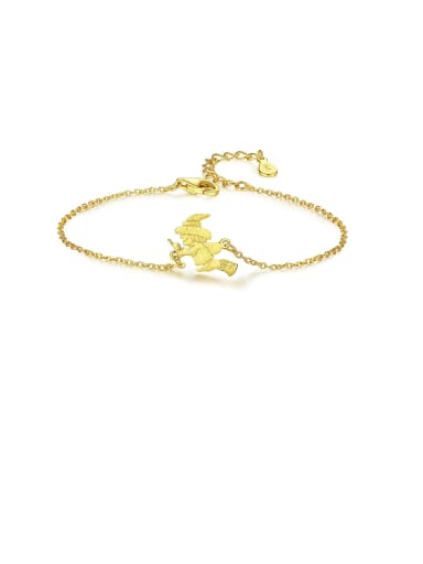 custom 925 Sterling Silver With Gold Plated Simplistic Santa Claus  Bracelets