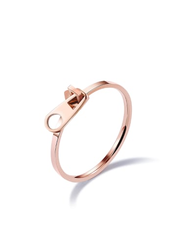 Creative Zipper Slider Rose Gold Plated Ring