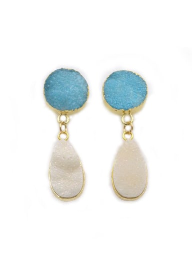Fashion Water Drop Round shaped Natural Crystal Earrings