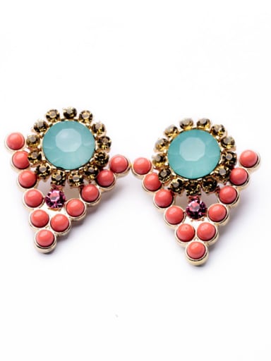 Artificial Stones Alloy stud Earring