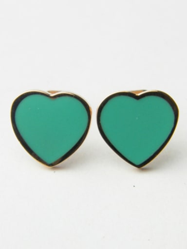 Beautiful Heart-shape Color Enamel Stud Earrings