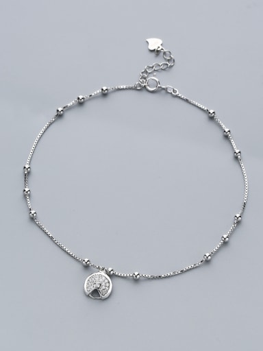 Women 925 Silver Zircon Anklet