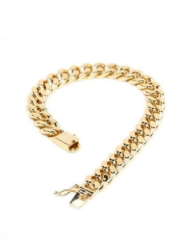 Men Exquisite Gold Plated Geometric Shaped Copper Bracelet