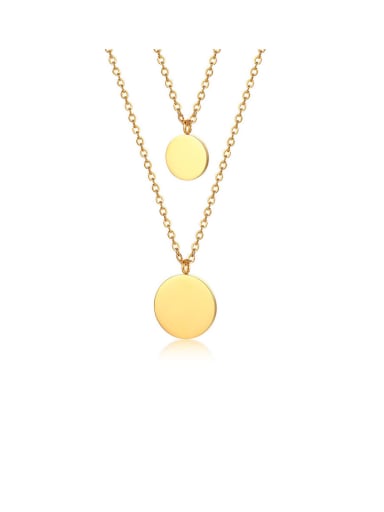 Stainless Steel With Gold Plated Simplistic Round Necklaces