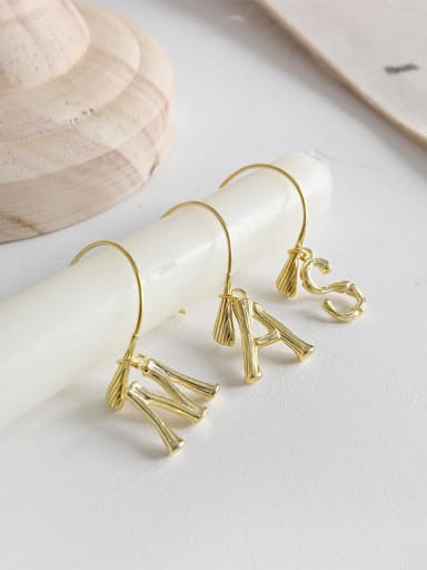 925 Sterling Silver With 18k Gold Plated Personality Monogrammed Hoop Earrings