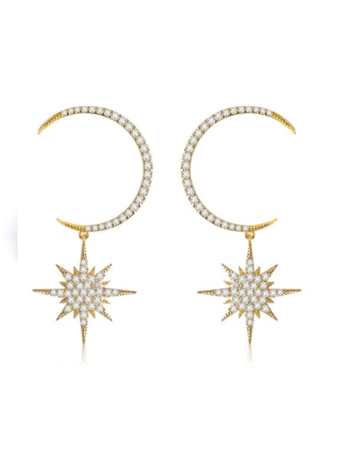 New exaggerated big circle moon and Star Earrings