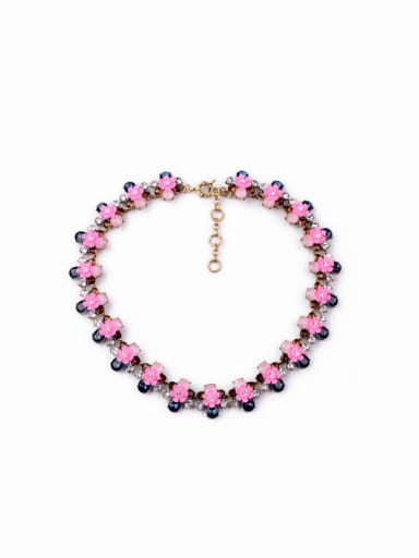 Pink Flowers Luxury Necklace