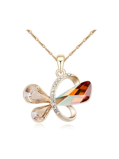 Exquisite Elegant austrian Crystals Butterfly Pendant Alloy Necklace