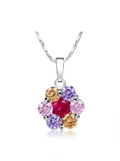 Fashion Flowery Zircon Women Necklace