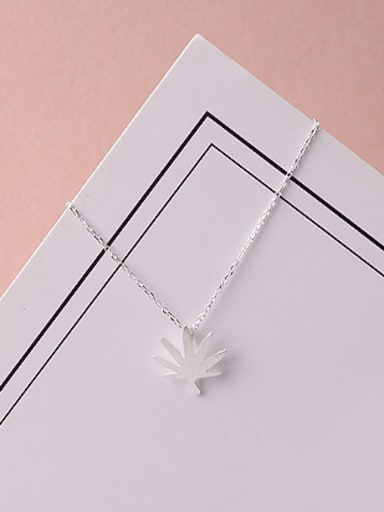 Tiny Maple Leaf Silver Necklace