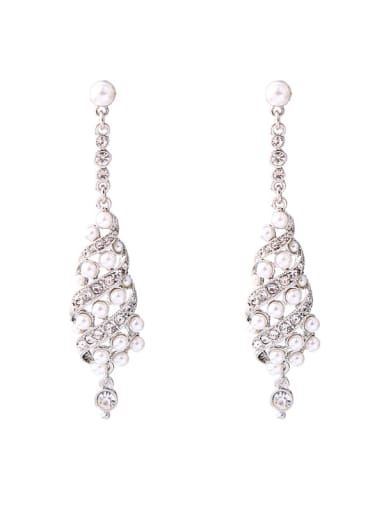 Elegant Artificial Pearls Long Fashion Drop Earrings