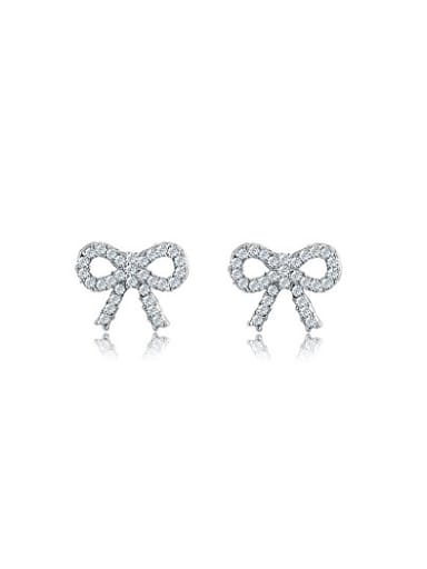 Exquisite Bowknot Shaped Crystal Stud Earrings