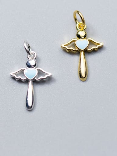 925 Sterling Silver With Gold Plated Simplistic Angel Charms
