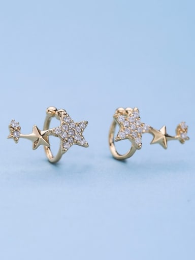 Women Gold Plated Star Shaped Earrings
