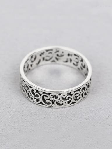 Retro Carved Patterns Silver Ring