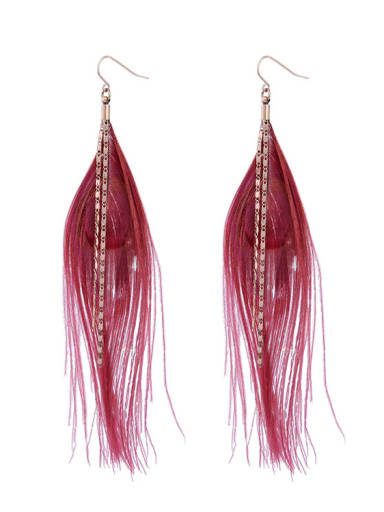 Temperamental Feathers Long Tassel Women's Earrings