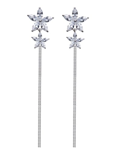 Fashion 925 Silver Stars Shiny Zirconias  Stud Earrings