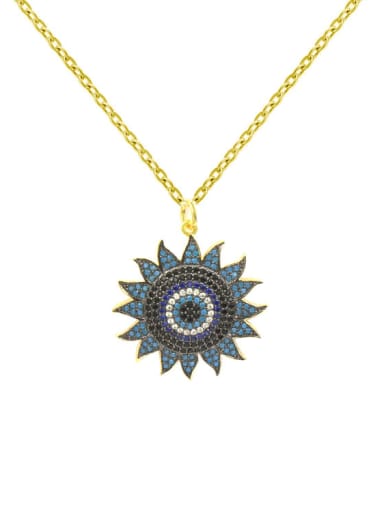 Colorful Sun Flower-shape Pendant Women Necklace