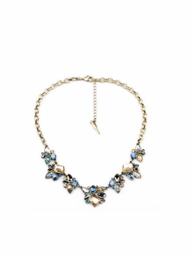 Alloy Artificial Crystal Sweater Necklace