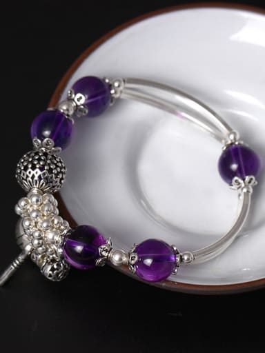 Handmade Amethyst Fashionable Women Bracelet