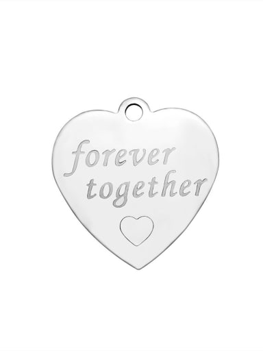 custom Stainless Steel With  Romantic Heart With forever together words Charms
