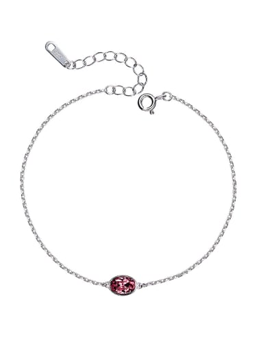 S925 Silver Oval Crystal Bracelet