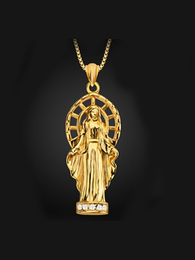 Exaggerated Virgin Mary Necklace