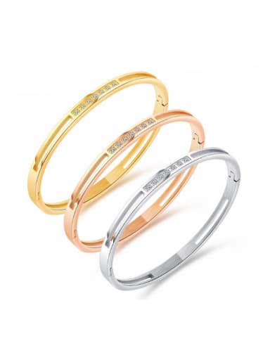 Stainless Steel With Rose Gold Plated Simplistic Geometric Bangles