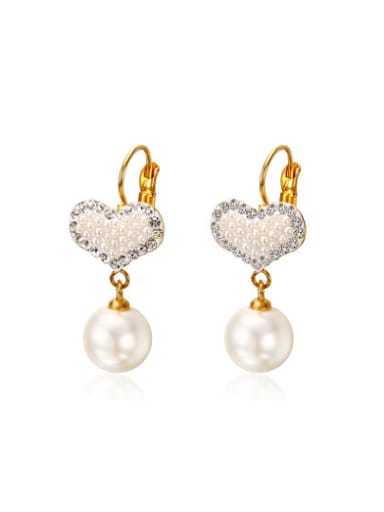 Fashion Heart Shaped Artificial Pearl Drop Earrings