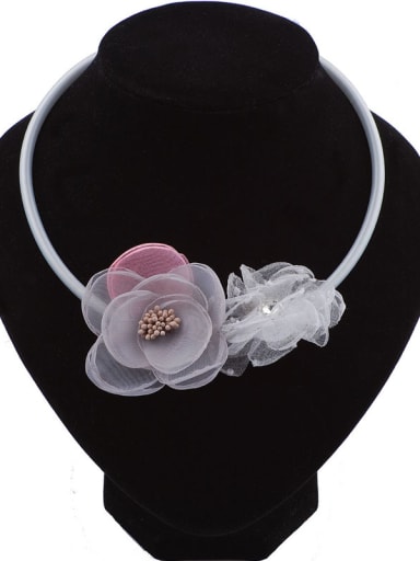 Fashion Lace Cloth Flowers Alloy Necklace