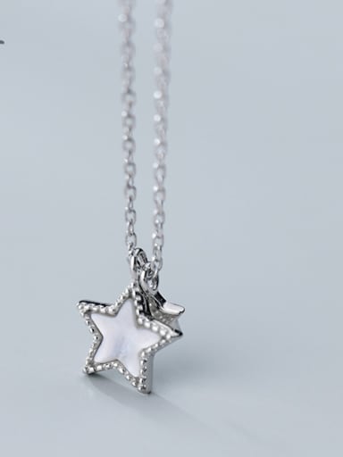 925 Sterling Silver With Acrylic Simplistic Star Necklaces