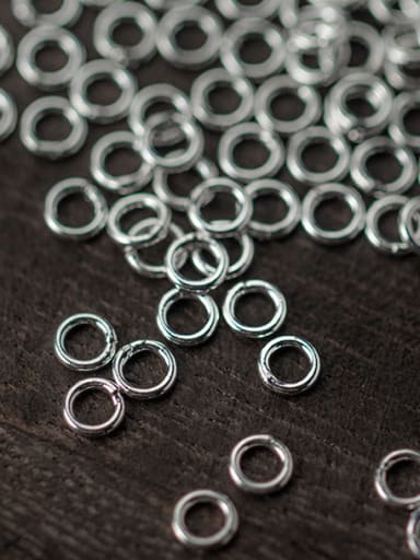 custom 925 Sterling Silver With Silver Plated Classic Round Closed Jump Rings