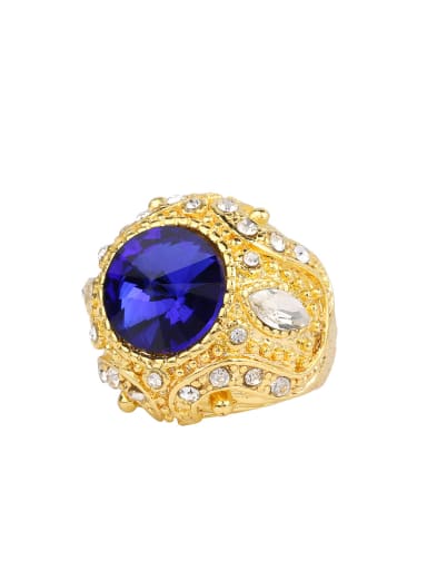 Personalized Exaggerated Crystals Gold Plated Alloy Ring