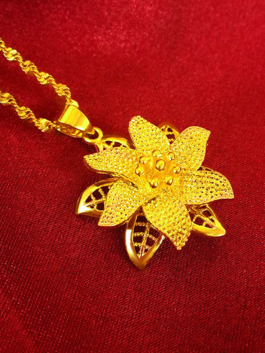 Gold Plated Flower Shaped Pendant