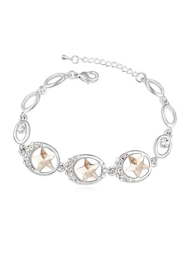 Fashion Hollow Oval Star austrian Crystals Alloy Bracelet