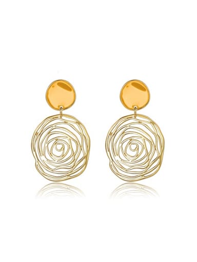 18K Gold Plated Multi-circle Enamel Drop Earrings